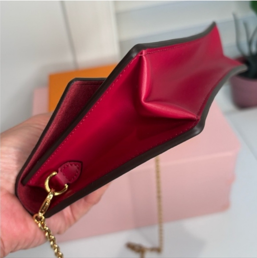 LOUIS VUITTON FLORE Brown And Pink Chain Wallet - Picture 9 of 16
